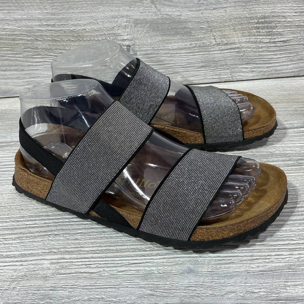 Birkenstock Papillio Sandals Caterina Elastic Slingback Silver 37 Womens US 6 N